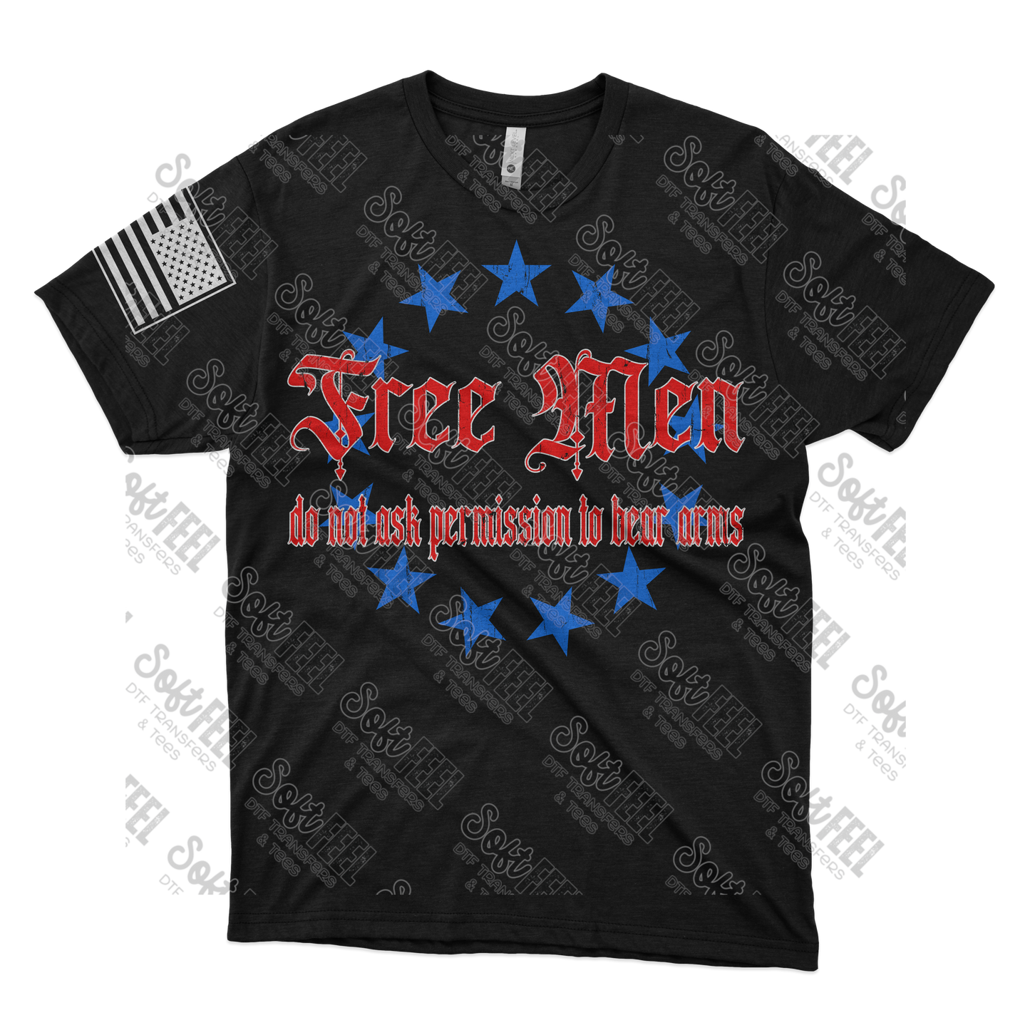 Free Men Grunge - Men's / Patriotic - Direct To Film Transfer / DTF - Heat Press Clothing Transfer