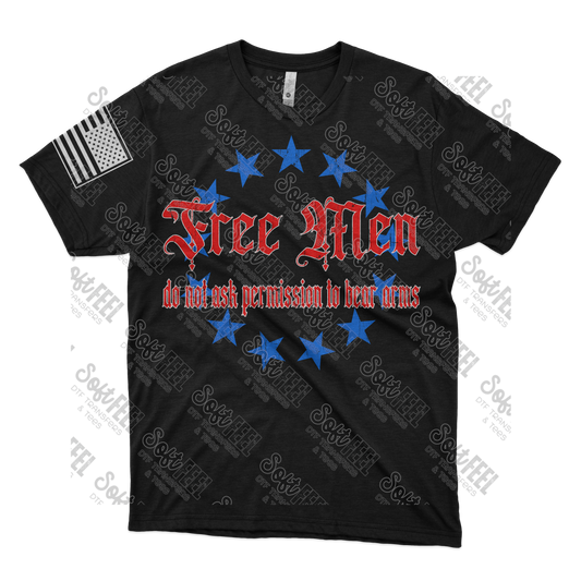 Free Men Grunge - Men's / Patriotic - Direct To Film Transfer / DTF - Heat Press Clothing Transfer