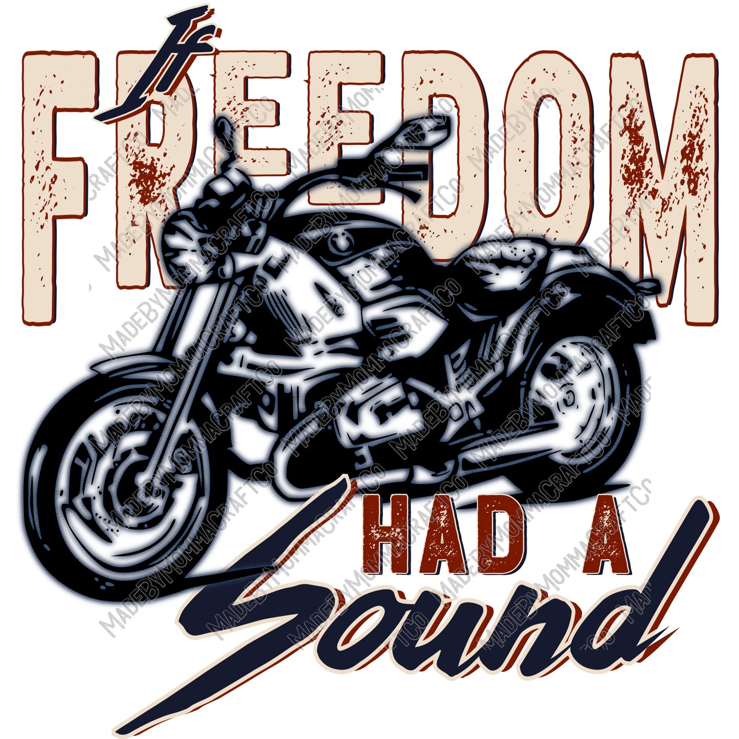 Freedom Had A Sound Motorcycle RWB - Manly / retro - Cheat Clear Waterslide™ or White Cast Sticker