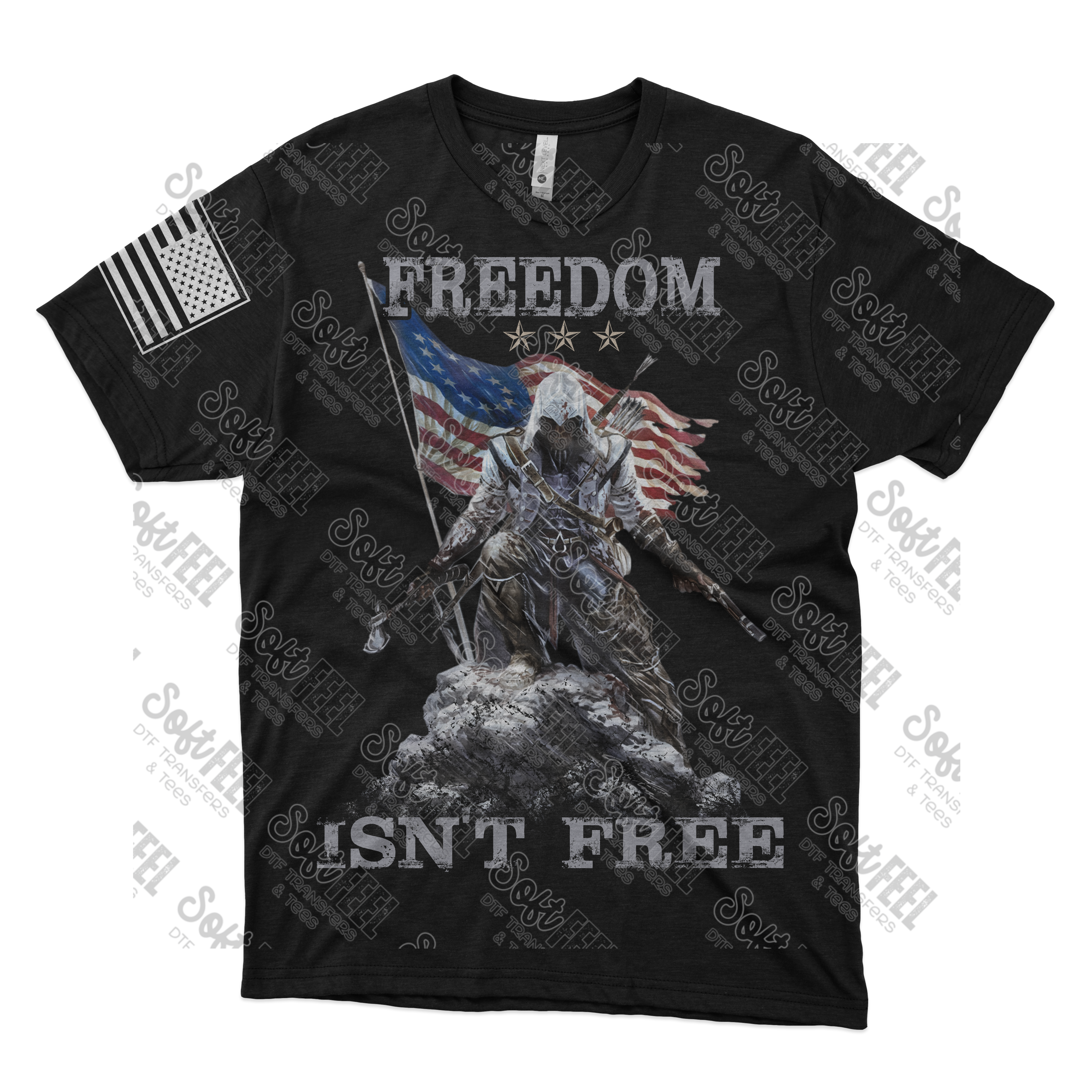 Freedom isn&#39;t free - Men&#39;s / Patriotic - Direct To Film Transfer / DTF - Heat Press Clothing Transfer