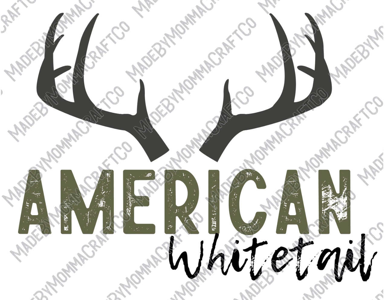 American Whitetail Deer - Hunting / Men&#39;s / Youth - Direct To Film Transfer / DTF - Heat Press Clothing Transfer