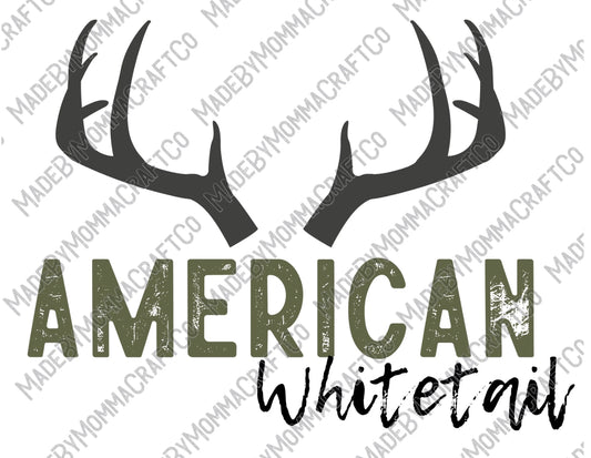 American Whitetail Deer - Hunting / Men's / Youth - Direct To Film Transfer / DTF - Heat Press Clothing Transfer