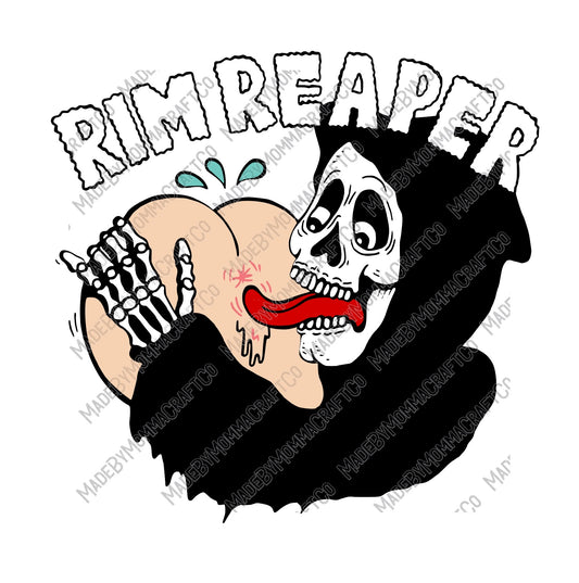 Rim Reaper - Adult Humor - Cheat Clear Waterslide™ or White Cast Sticker