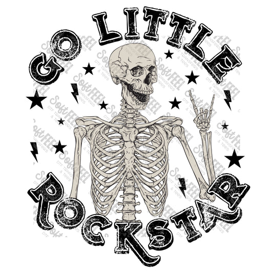 Go Little Rockstar Skeleton - Retro / Halloween Horror - Direct To Film Transfer / DTF - Heat Press Clothing Transfer