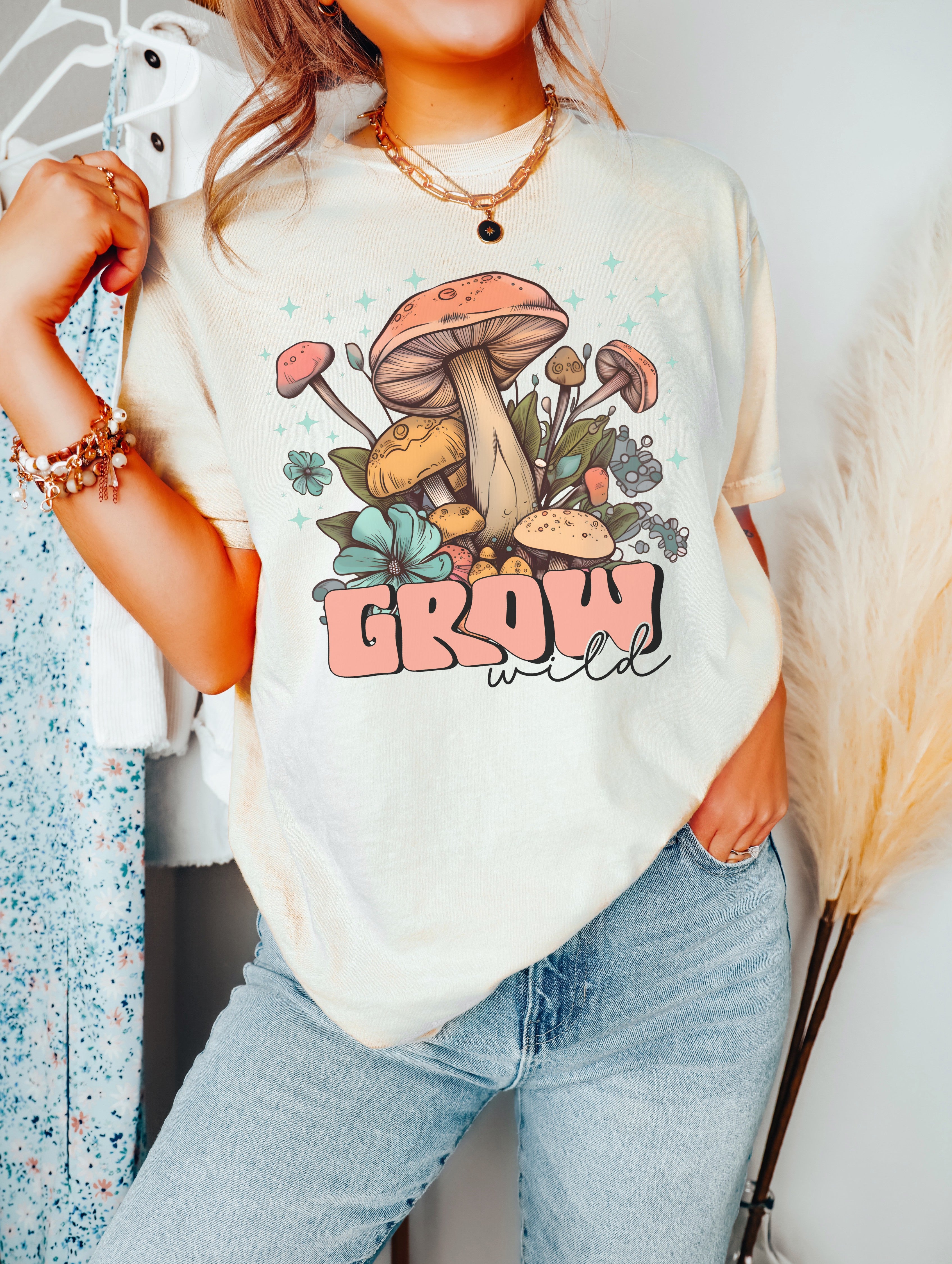 Grow Wild - Women&#39;s / Youth / Hippie - Direct To Film Transfer / DTF - Heat Press Clothing Transfer