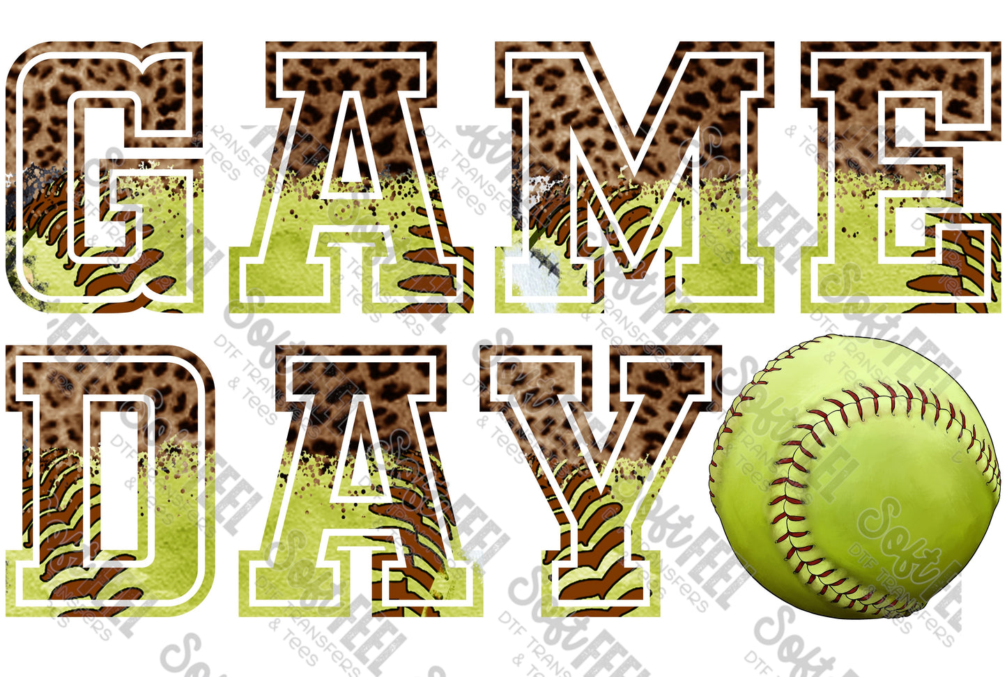 Softball Game Day - Sports - Direct To Film Transfer / DTF - Heat Press Clothing Transfer