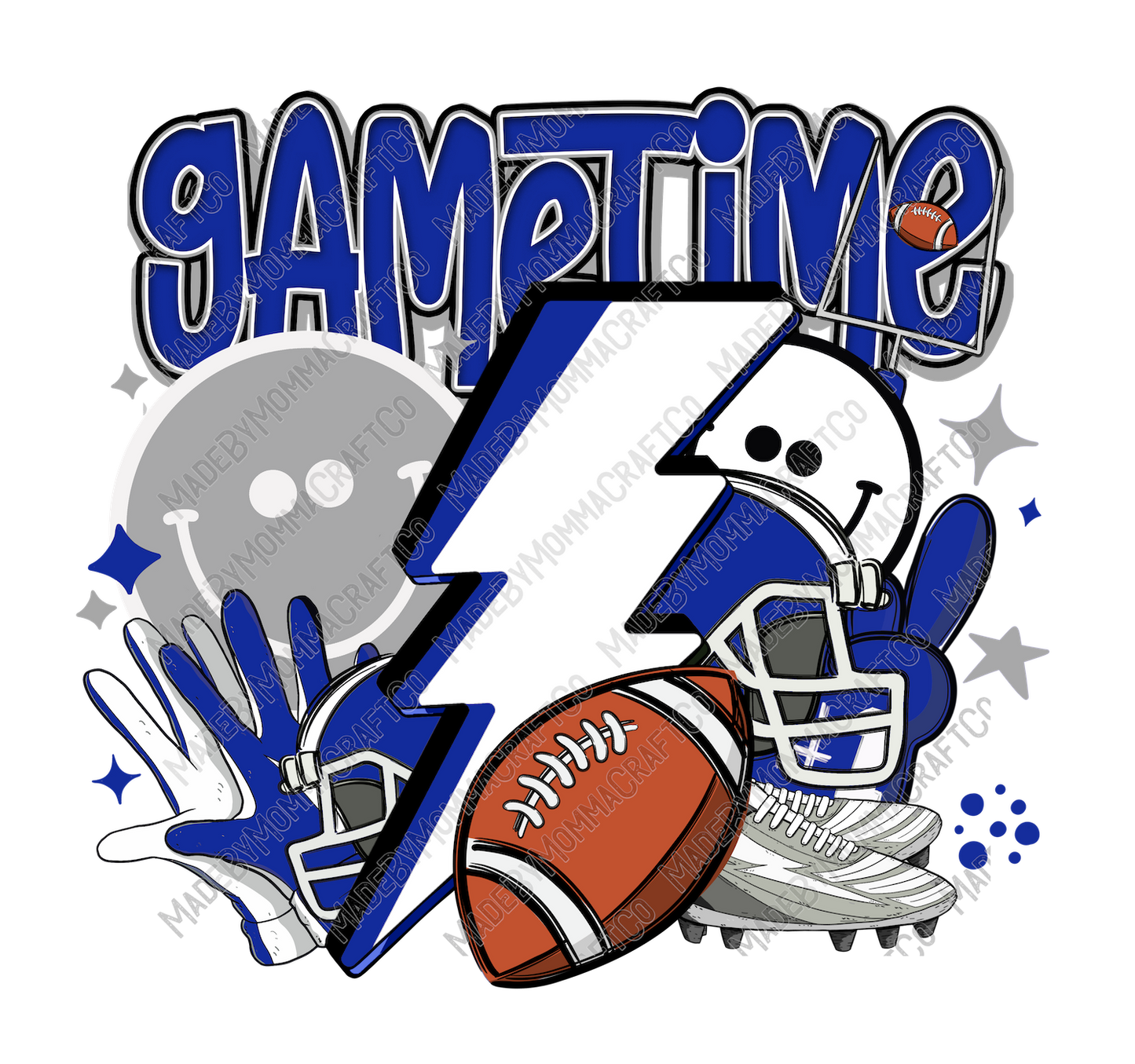 Gametime Blue - Sports - Cheat Clear Waterslide™ or White Cast Sticker