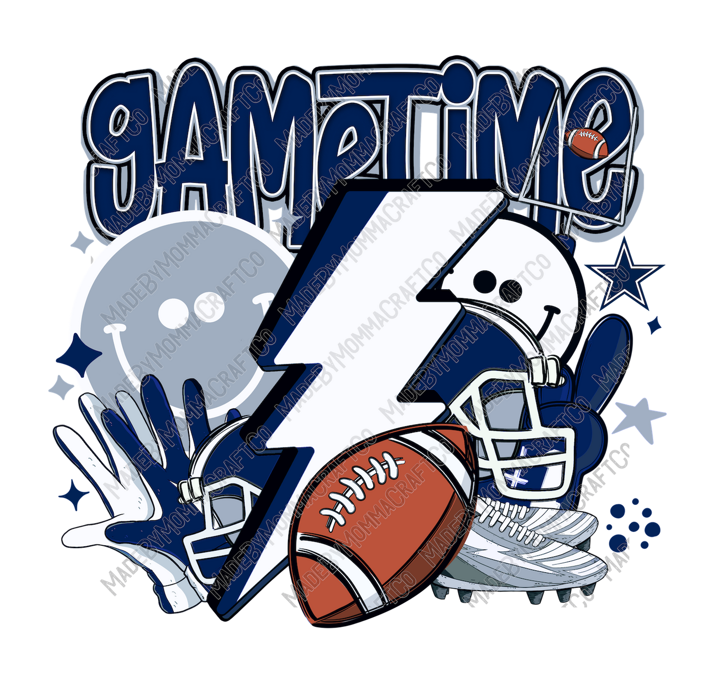 Gametime Cowboys - Sports - Cheat Clear Waterslide™ or White Cast Sticker