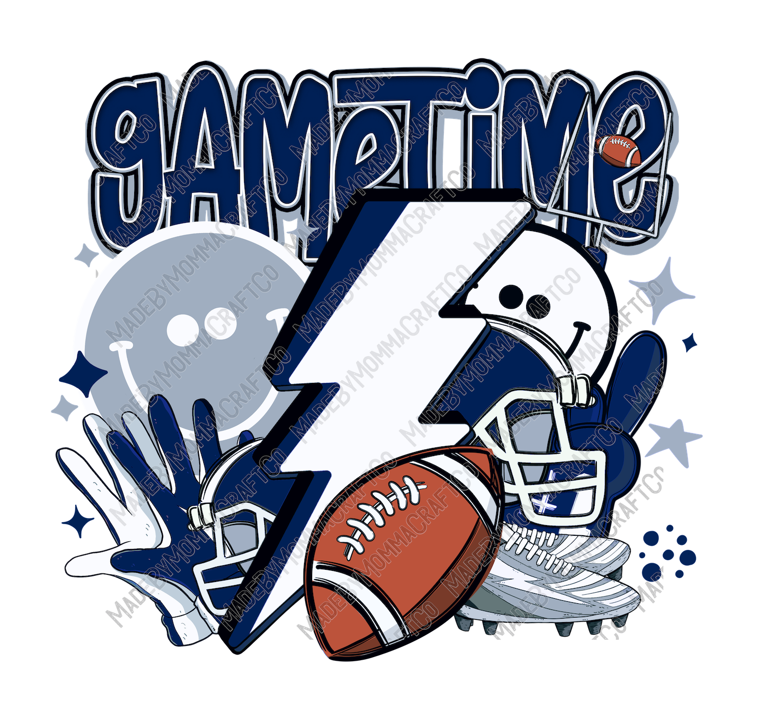 Gametime Dark Blue - Sports - Cheat Clear Waterslide™ or White Cast Sticker