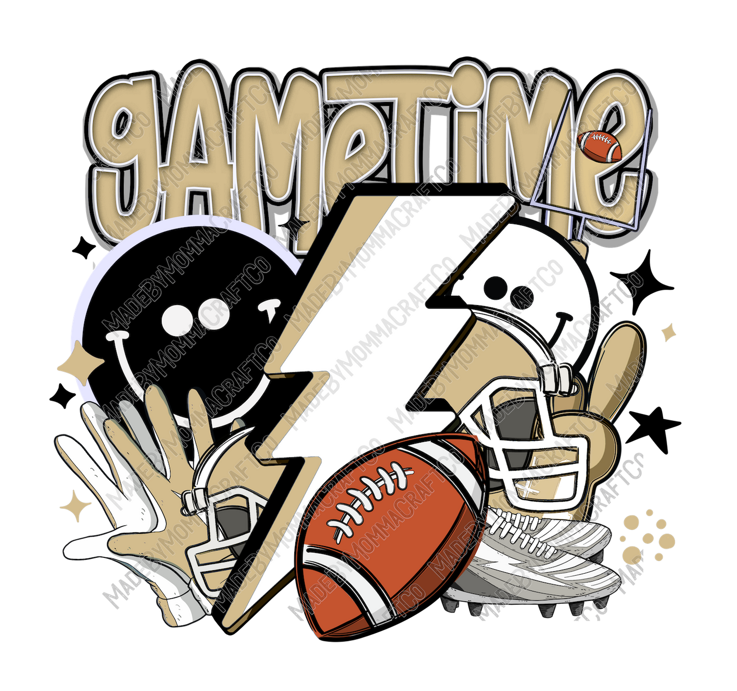 Gametime Gold Tan - Sports - Cheat Clear Waterslide™ or White Cast Sticker