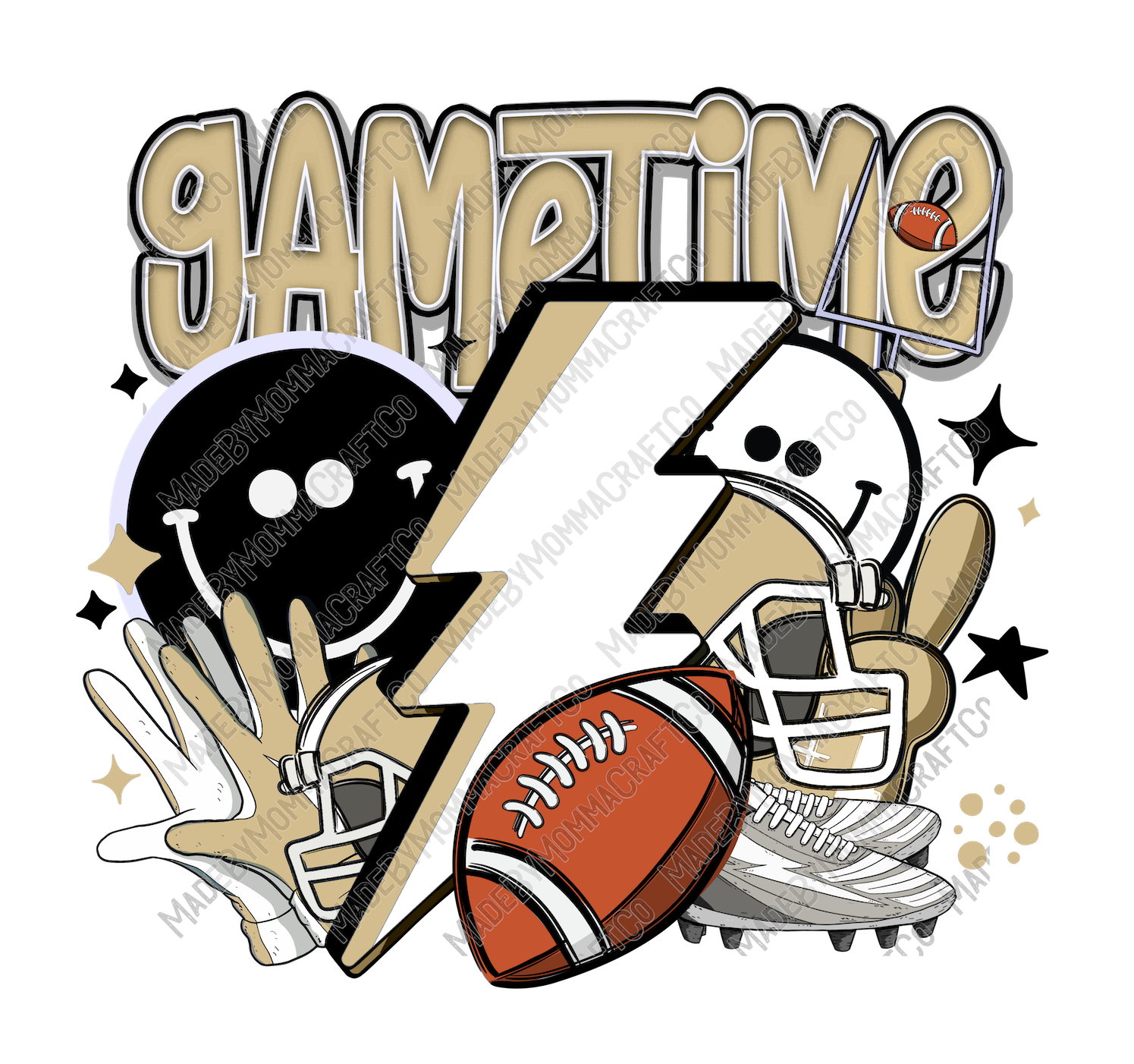 Gametime Gold Tan - Sports - Cheat Clear Waterslide™ or White Cast Sticker