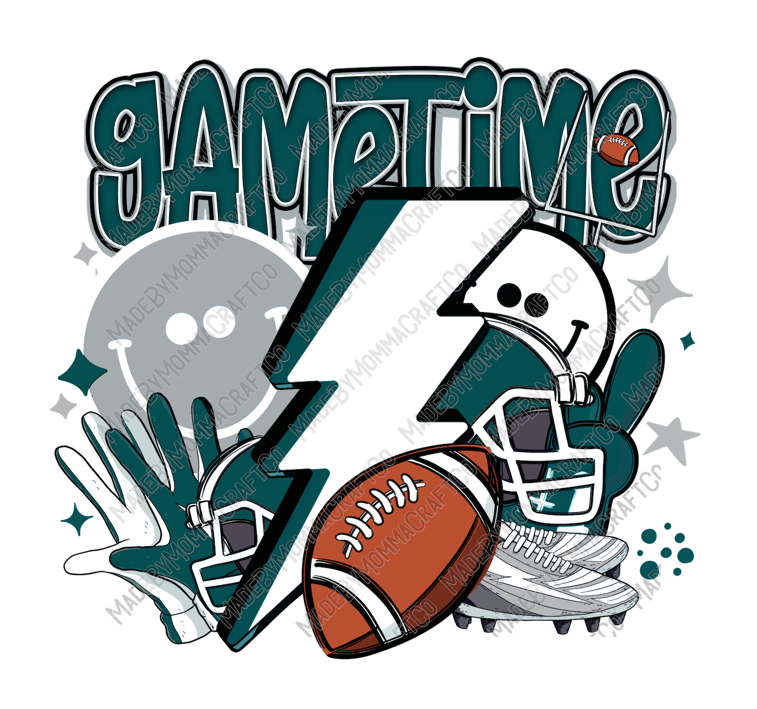 Gametime Green - Sports - Cheat Clear Waterslide™ or White Cast Sticker