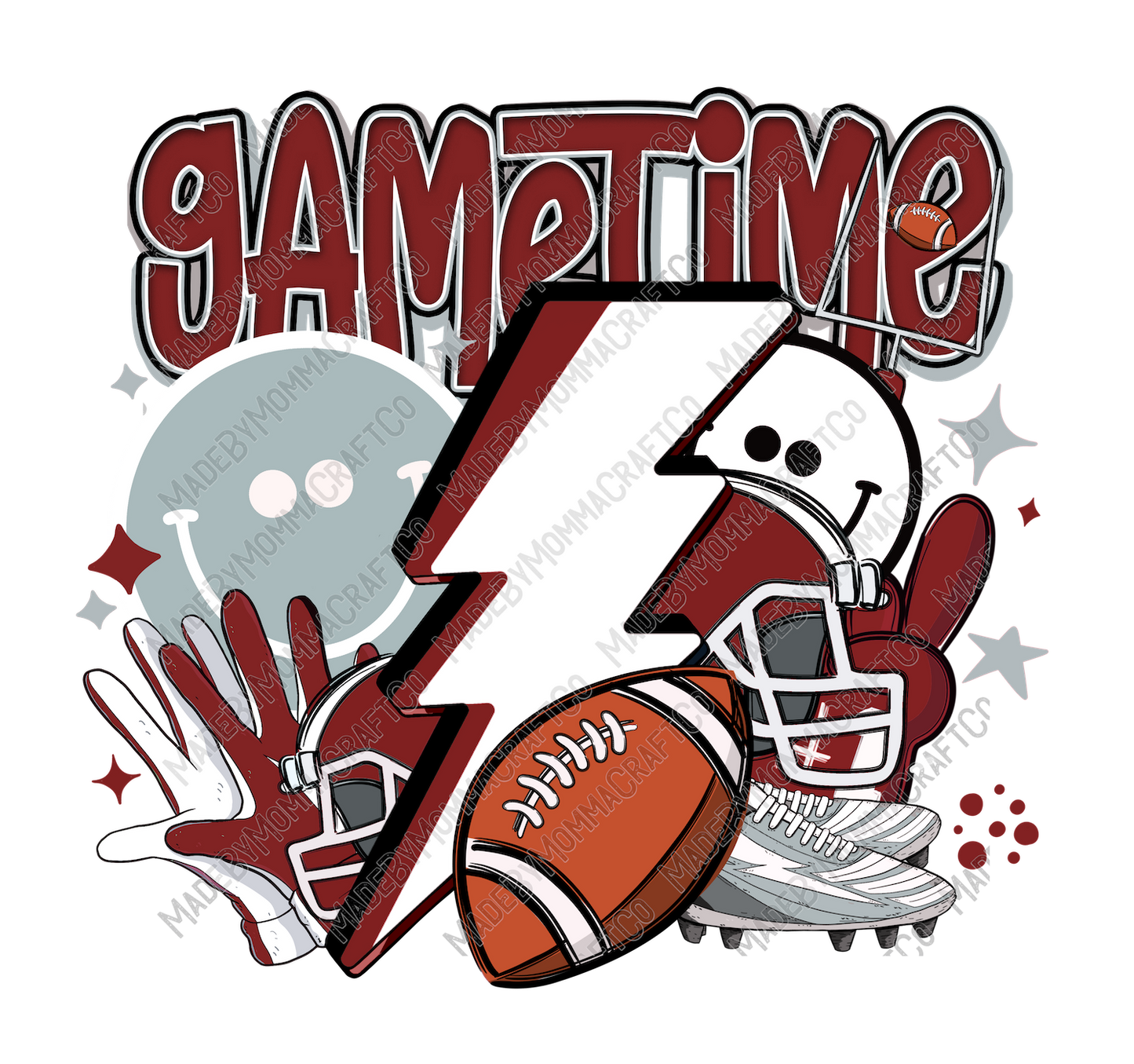 Gametime Maroon Garnet - Sports - Cheat Clear Waterslide™ or White Cast Sticker