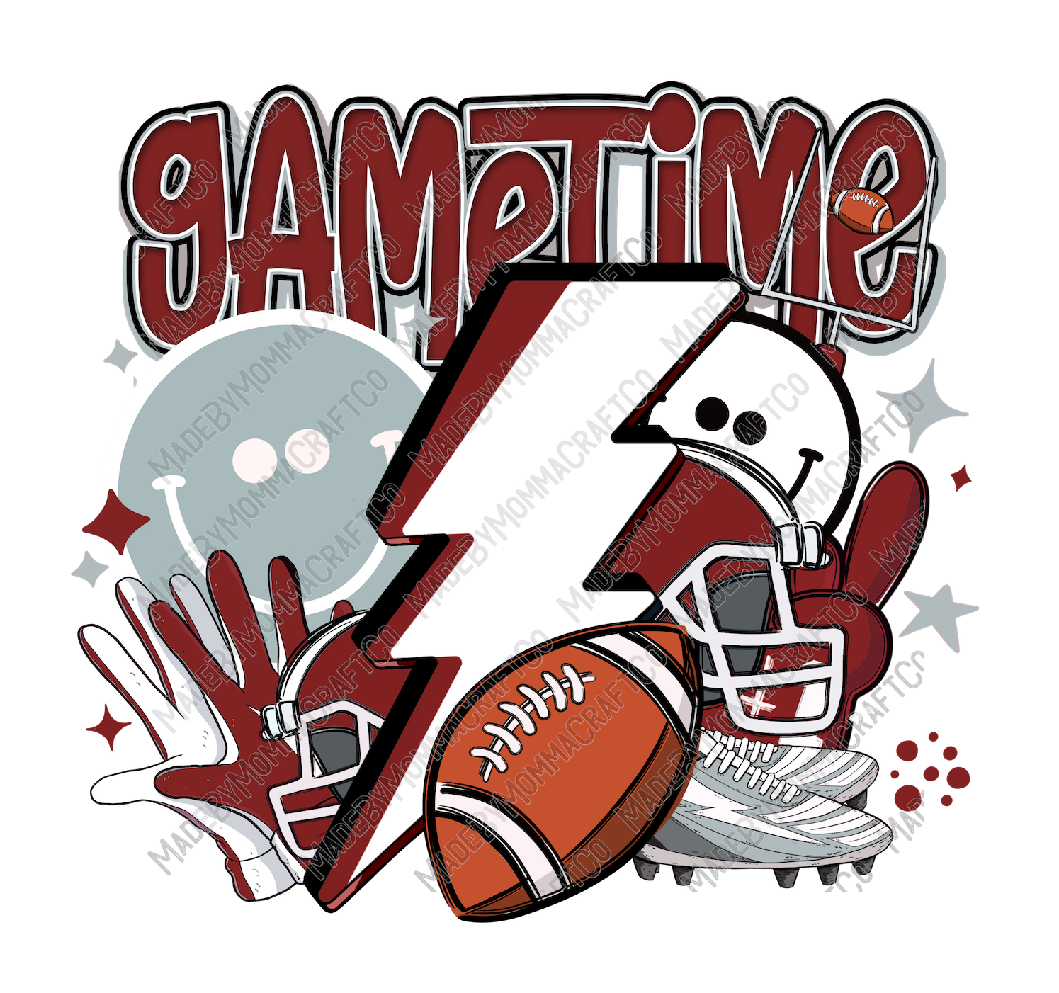 Gametime Maroon Garnet - Sports - Cheat Clear Waterslide™ or White Cast Sticker