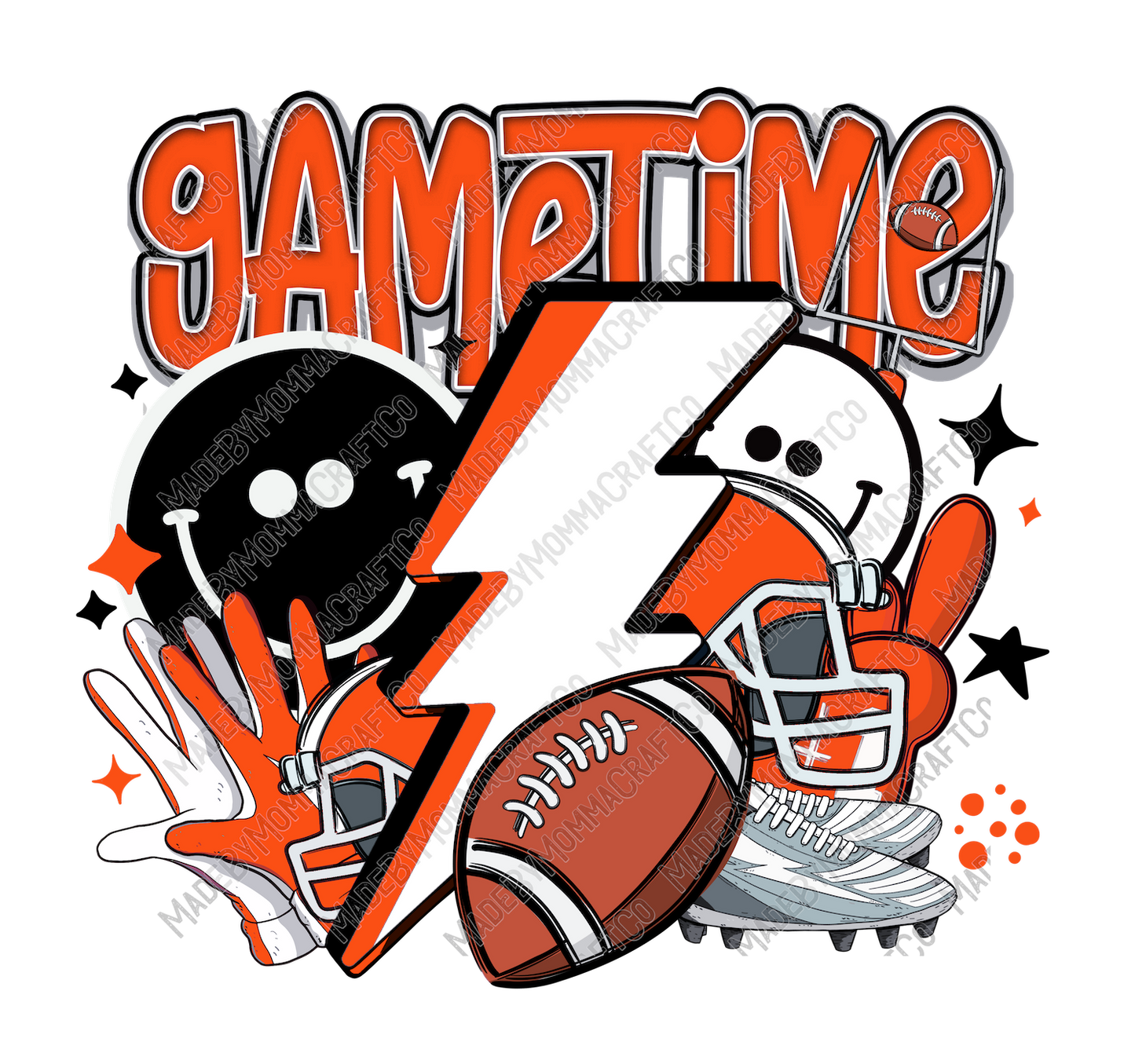 Gametime Orange - Sports - Cheat Clear Waterslide™ or White Cast Sticker