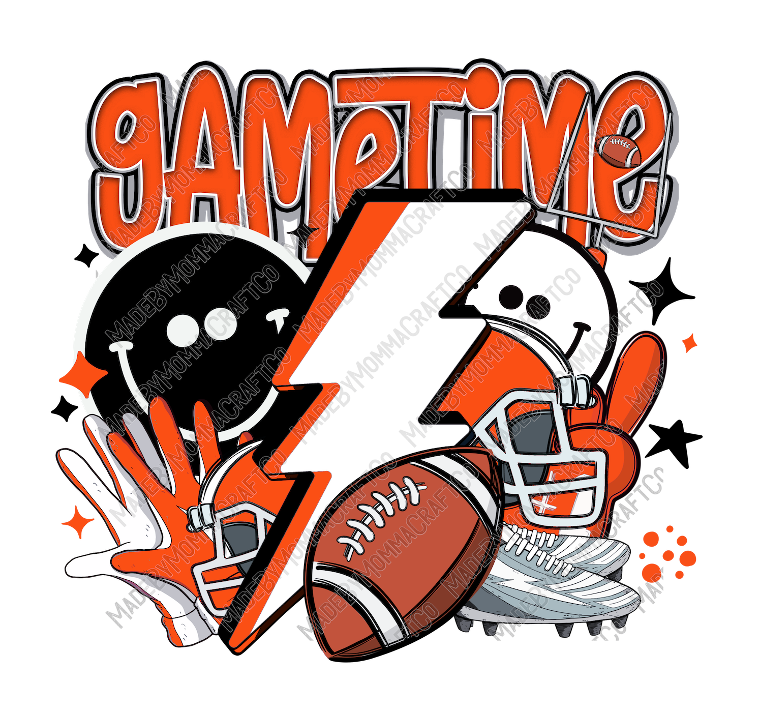 Gametime Orange - Sports - Cheat Clear Waterslide™ or White Cast Sticker