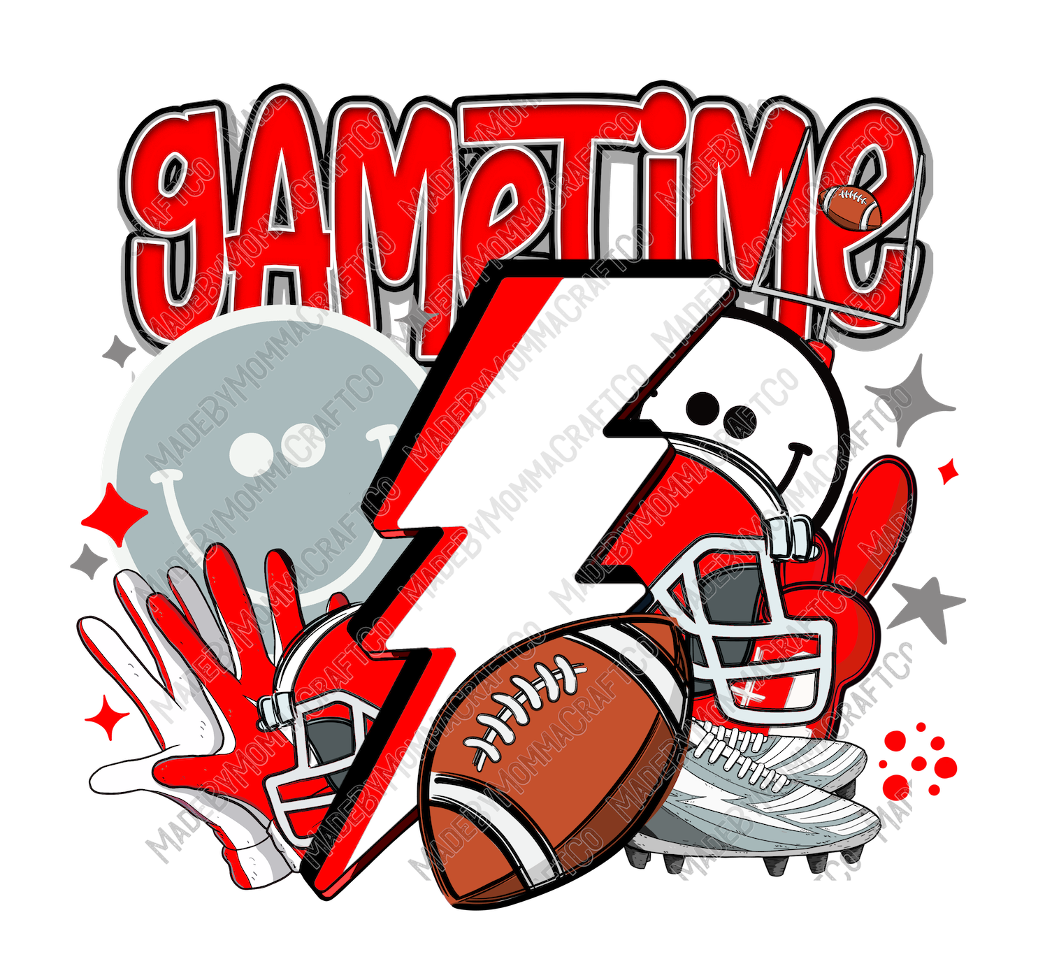 Gametime Red - Sports - Cheat Clear Waterslide™ or White Cast Sticker