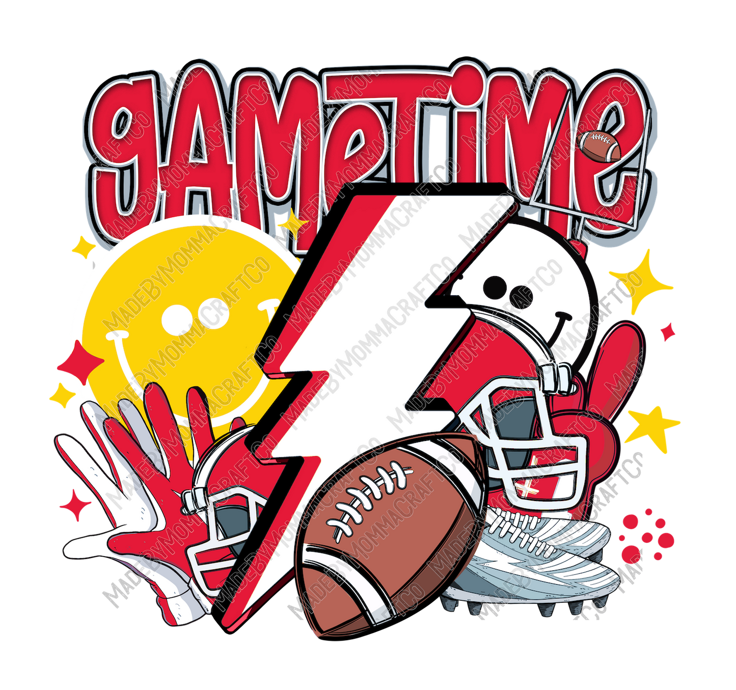 Gametime Red Yellow - Sports - Cheat Clear Waterslide™ or White Cast Sticker