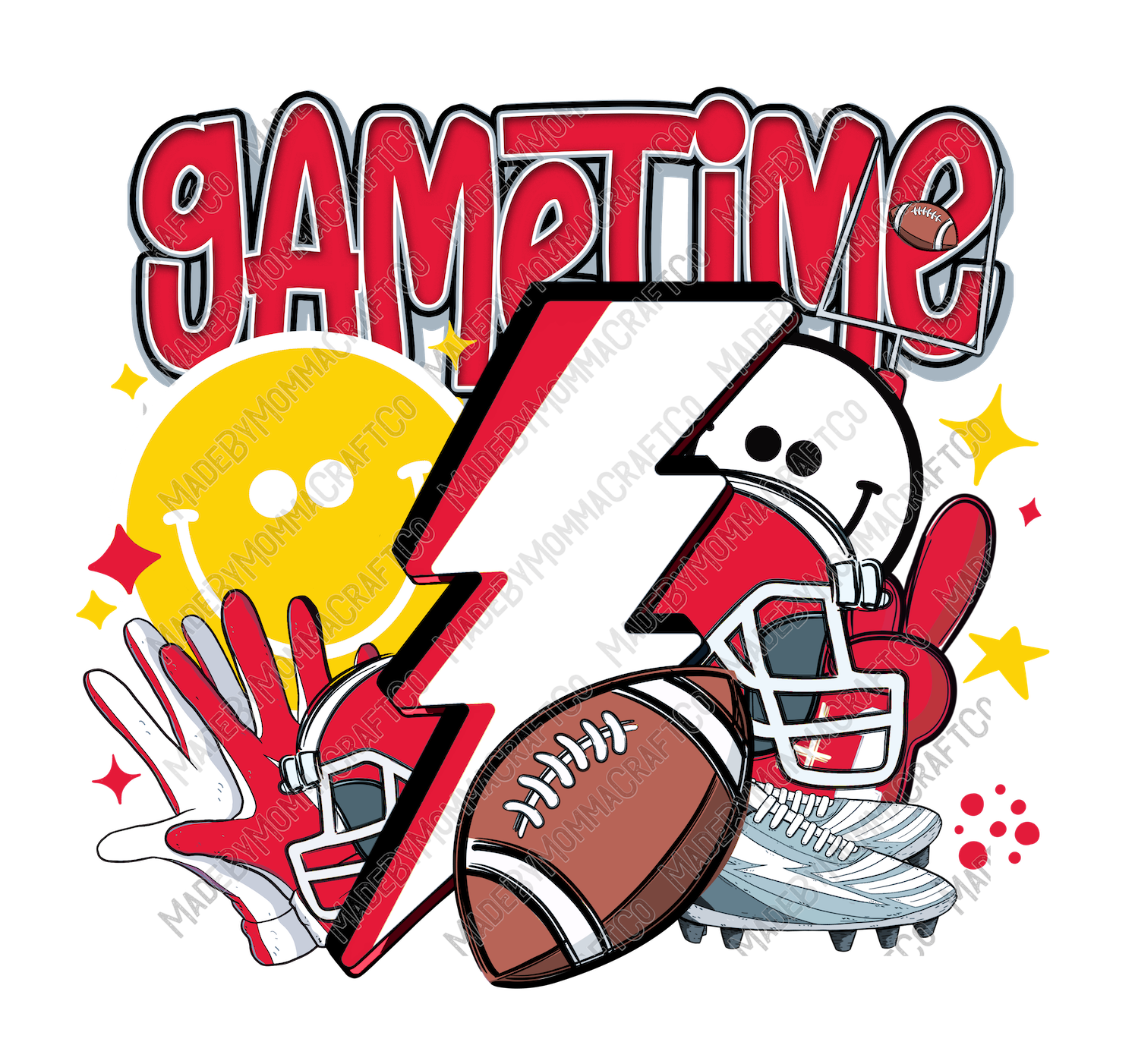 Gametime Red Yellow - Sports - Cheat Clear Waterslide™ or White Cast Sticker