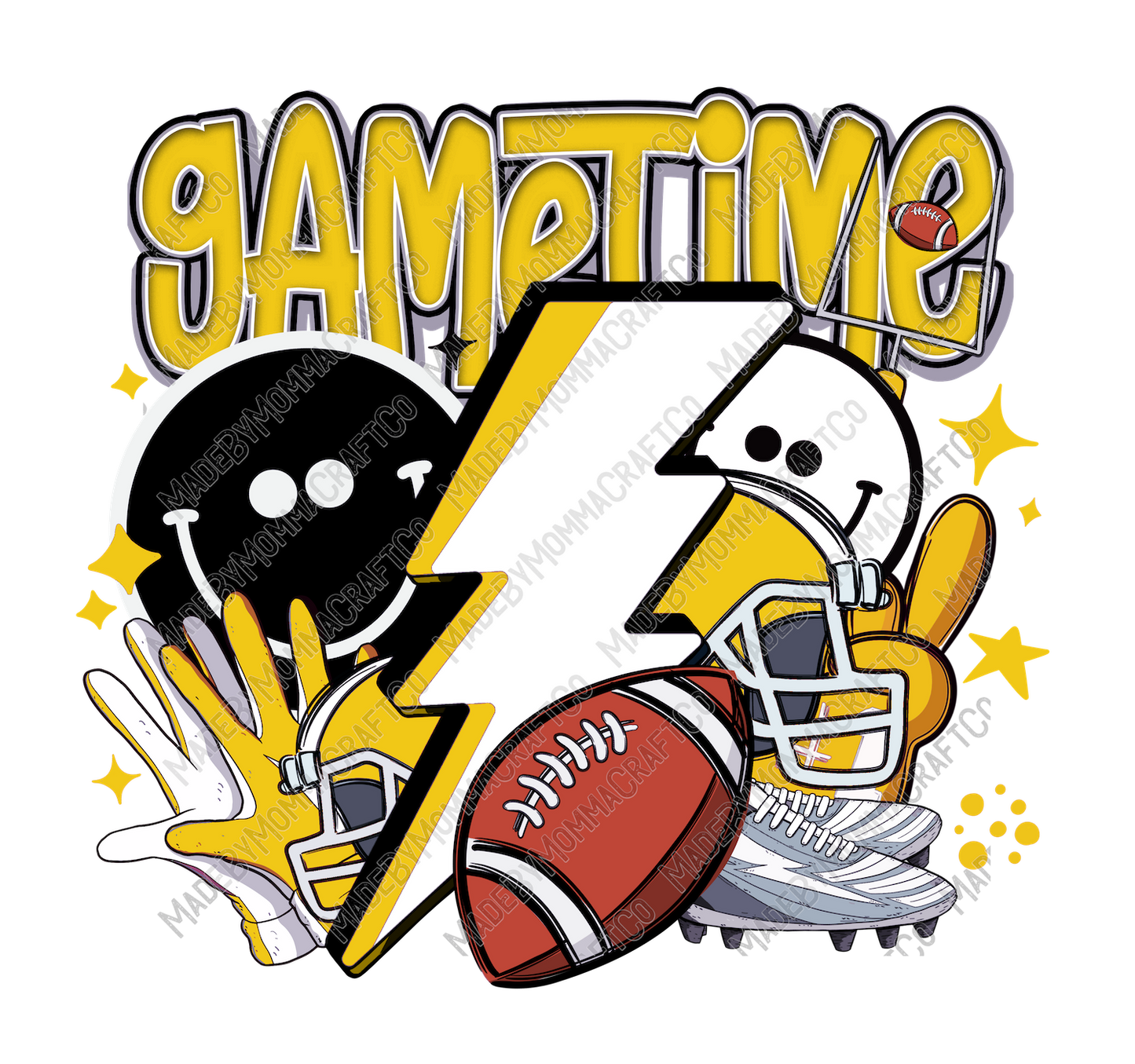 Gametime Yellow - Sports - Cheat Clear Waterslide™ or White Cast Sticker