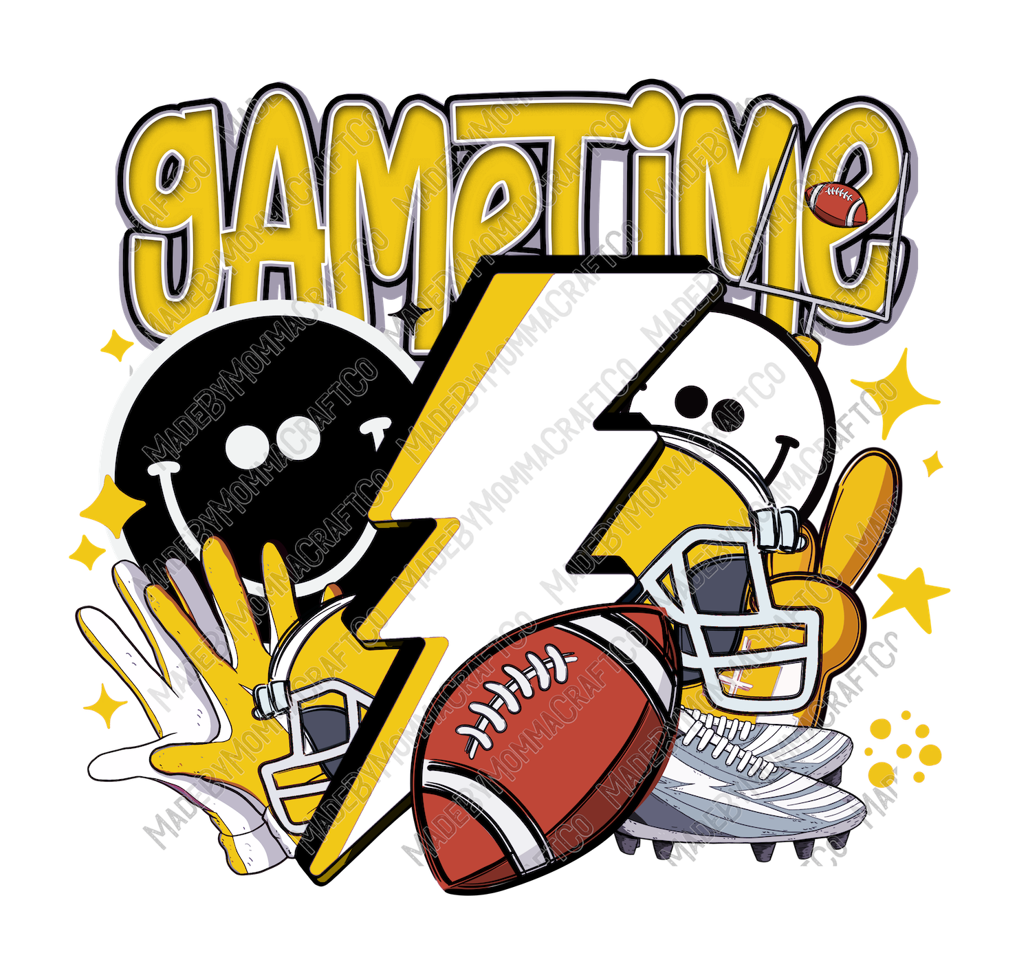 Gametime Yellow - Sports - Cheat Clear Waterslide™ or White Cast Sticker
