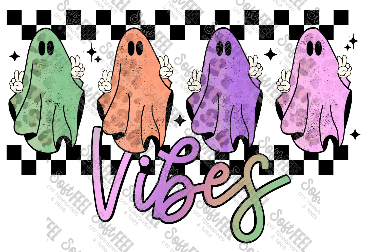 Ghost Vibes - Fall / Halloween Horror - Direct To Film Transfer / DTF - Heat Press Clothing Transfer