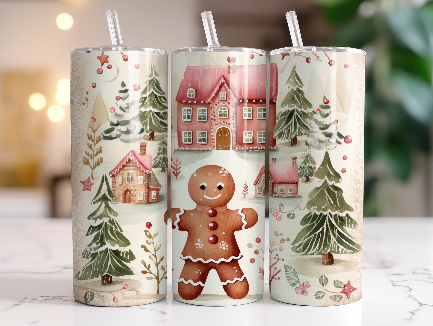 Gingerbread Man - Sublimation or Waterslide Wrap - 20oz and 30oz