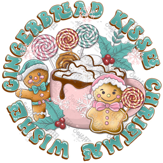 Gingerbread Kisses - Christmas - Direct To Film Transfer / DTF - Heat Press Clothing Transfer