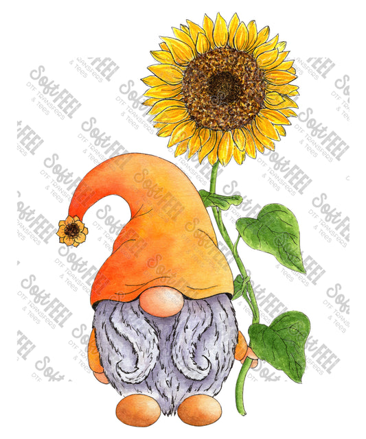 Gnome With Sunflower - Women's - Direct To Film Transfer / DTF - Heat Press Clothing Transfer