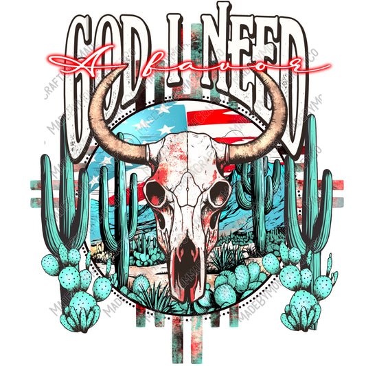 God I need a favor skull - Country Western - Cheat Clear Waterslide™ or Cheat Clear Sticker Decal