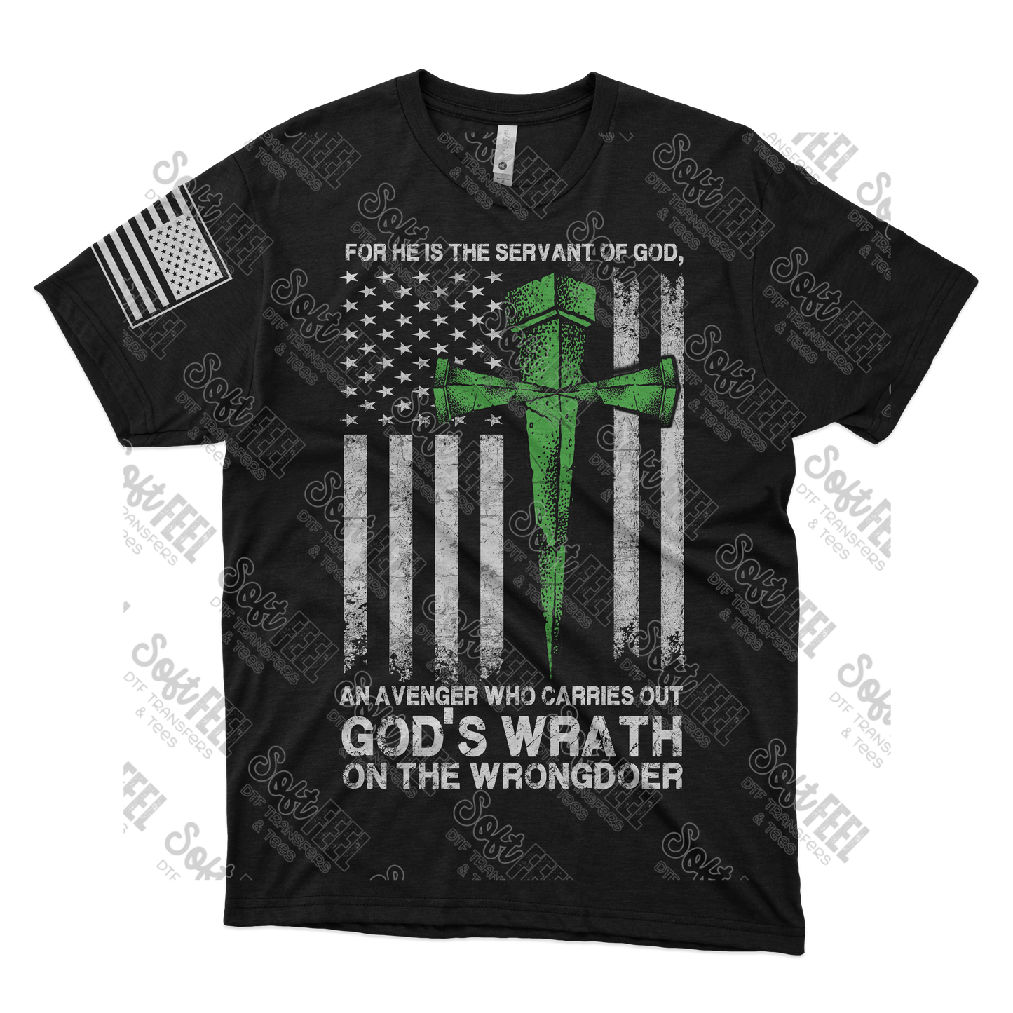 Gods Wrath Military - Men's / Patriotic - Direct To Film Transfer / DTF - Heat Press Clothing Transfer