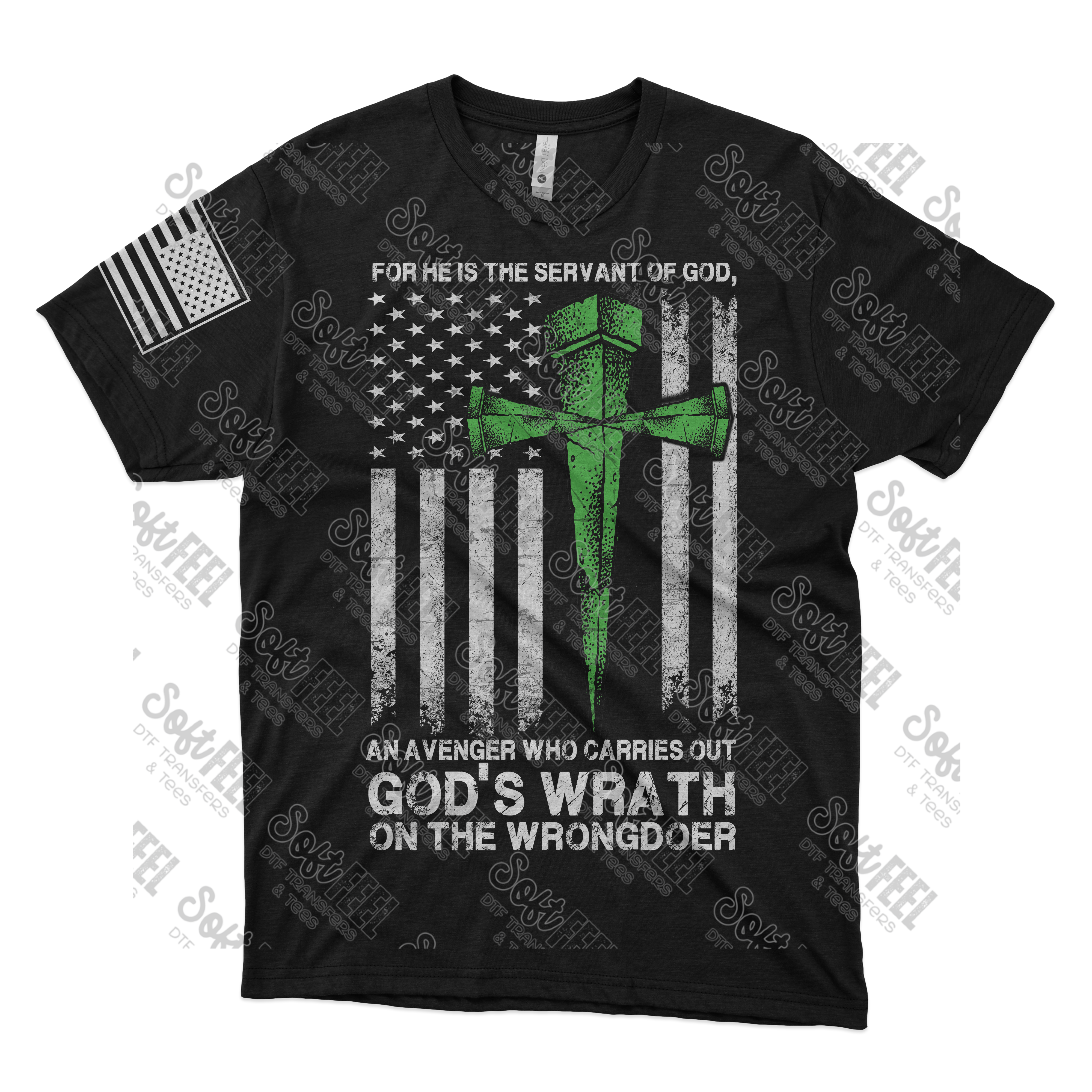 Gods Wrath Military - Men&#39;s / Patriotic - Direct To Film Transfer / DTF - Heat Press Clothing Transfer