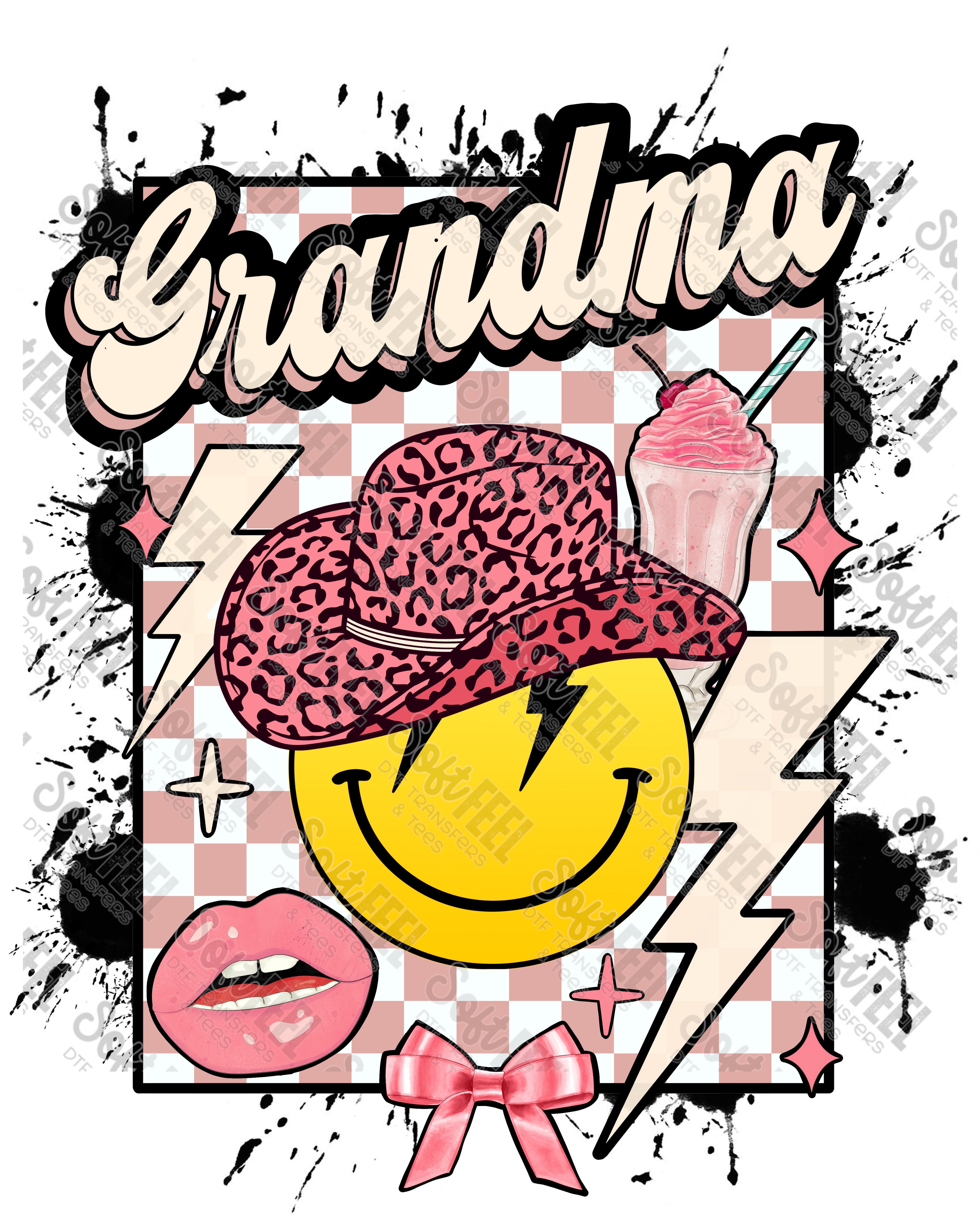 Grandma Smiley 2 - Women&#39;s  - Direct To Film Transfer / DTF - Heat Press Clothing Transfer
