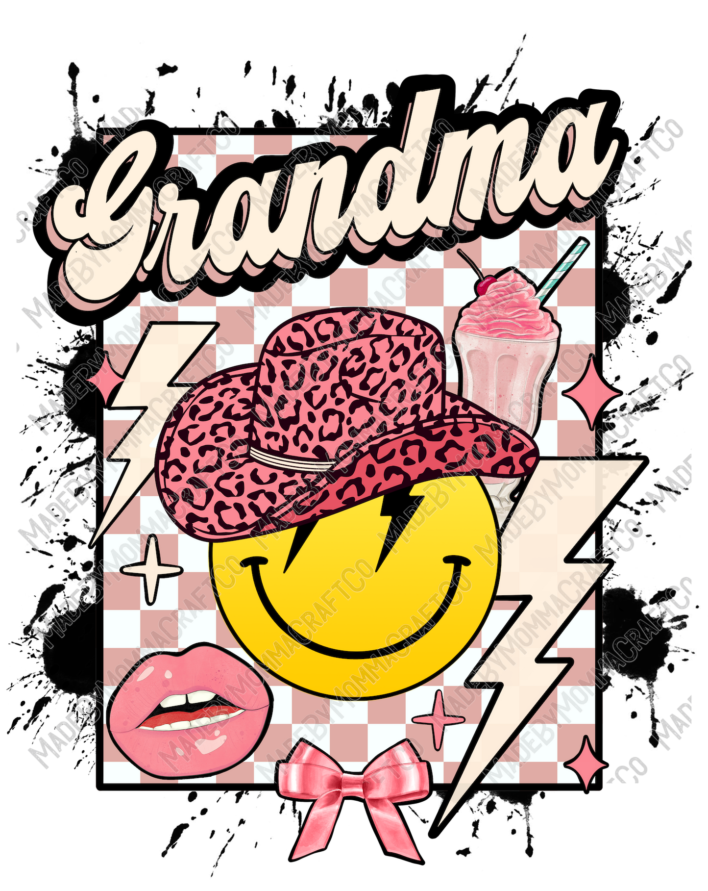 Grandma Smiley 2 - Retro - Cheat Clear Waterslide™ or White Cast Sticker