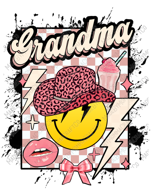 Grandma Smiley 2 - Retro - Cheat Clear Waterslide™ or White Cast Sticker