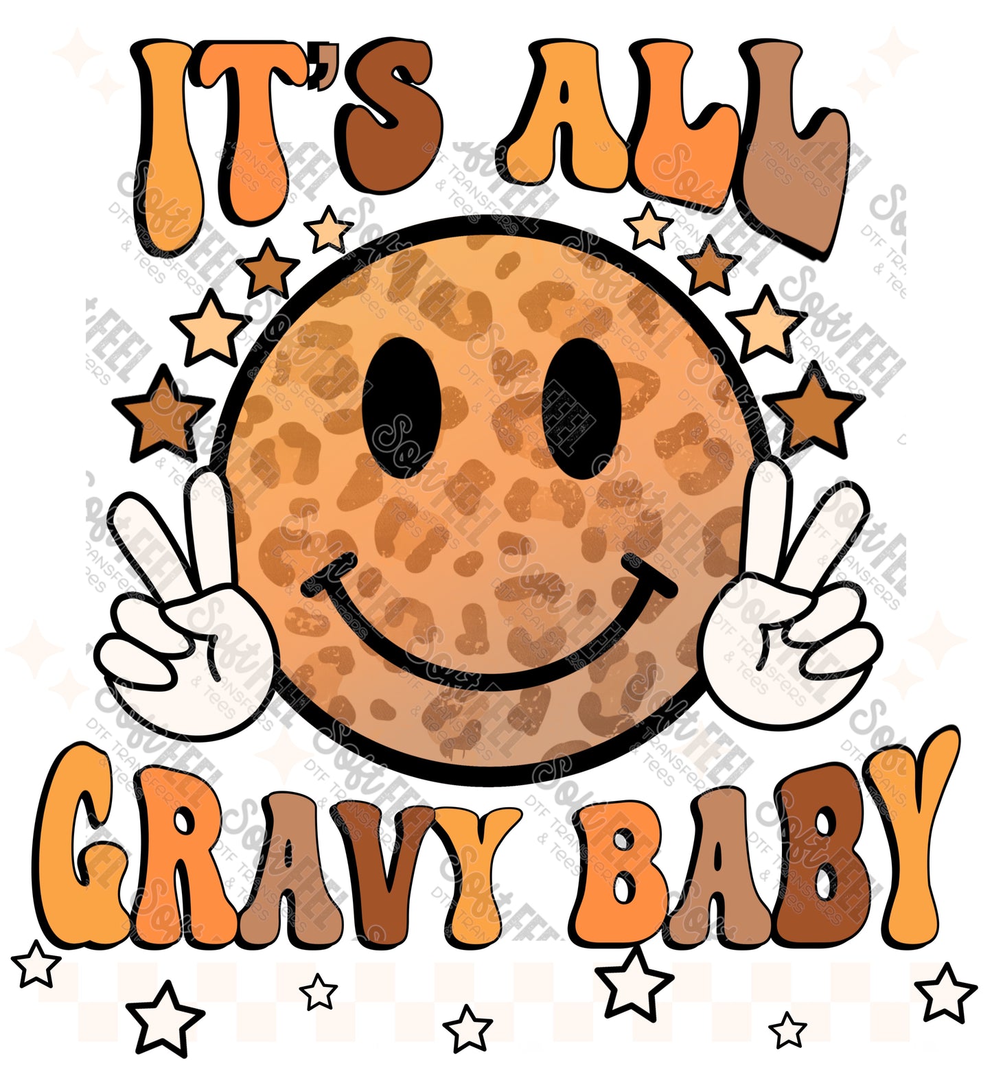 It's all gravy baby - Retro / Fall - Direct To Film Transfer / DTF - Heat Press Clothing Transfer