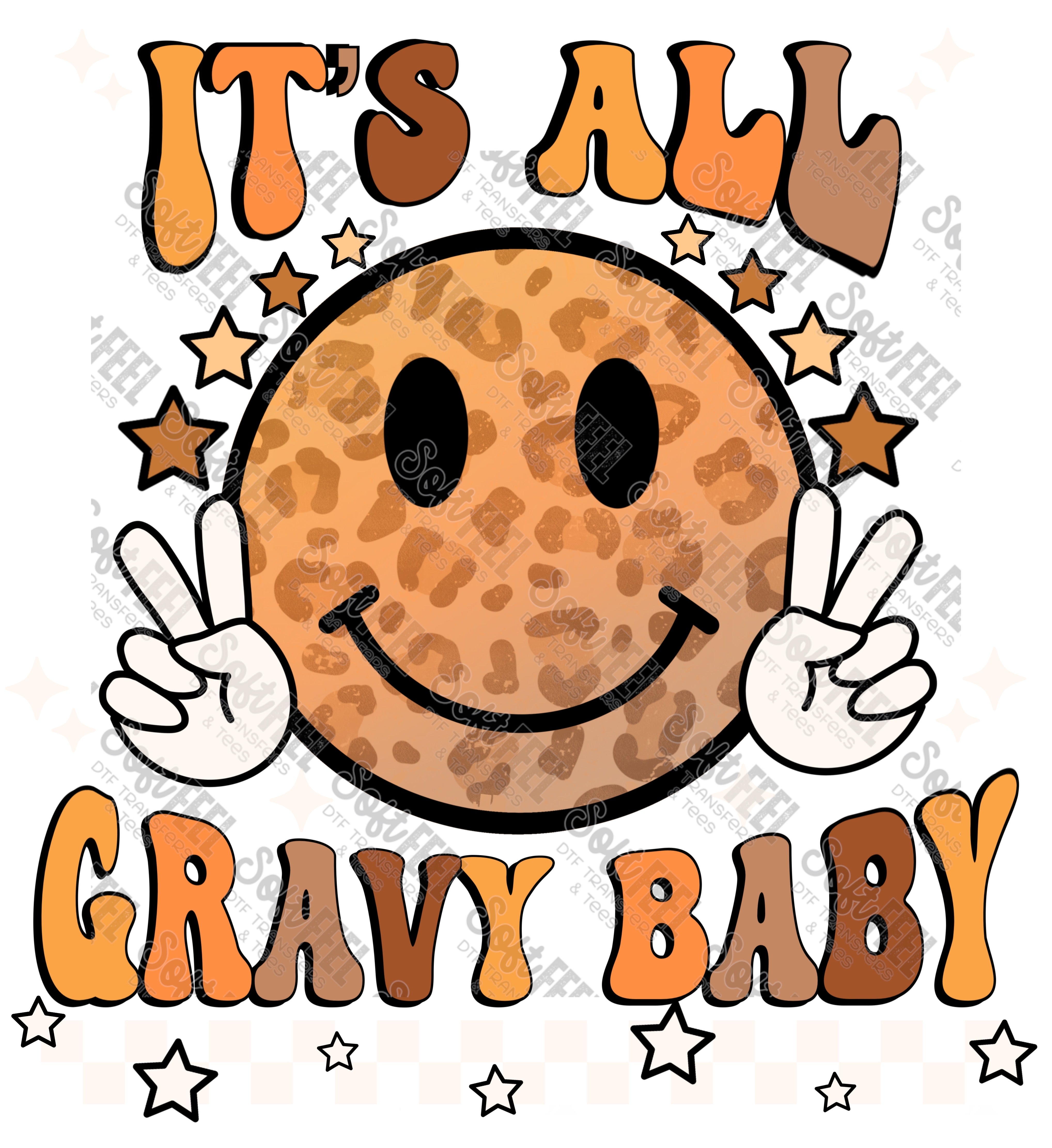 It&#39;s all gravy baby - Retro / Fall - Direct To Film Transfer / DTF - Heat Press Clothing Transfer