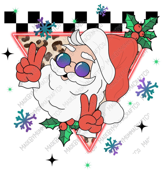 Groovy Santa - Retro Christmas - Cheat Clear Waterslide™ or White Cast Sticker