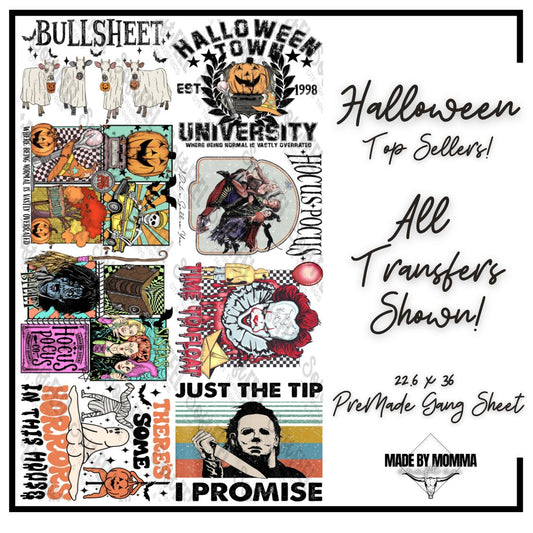 Halloween Best Sellers Gang Sheet - Themed Pre-Made DTF Transfers