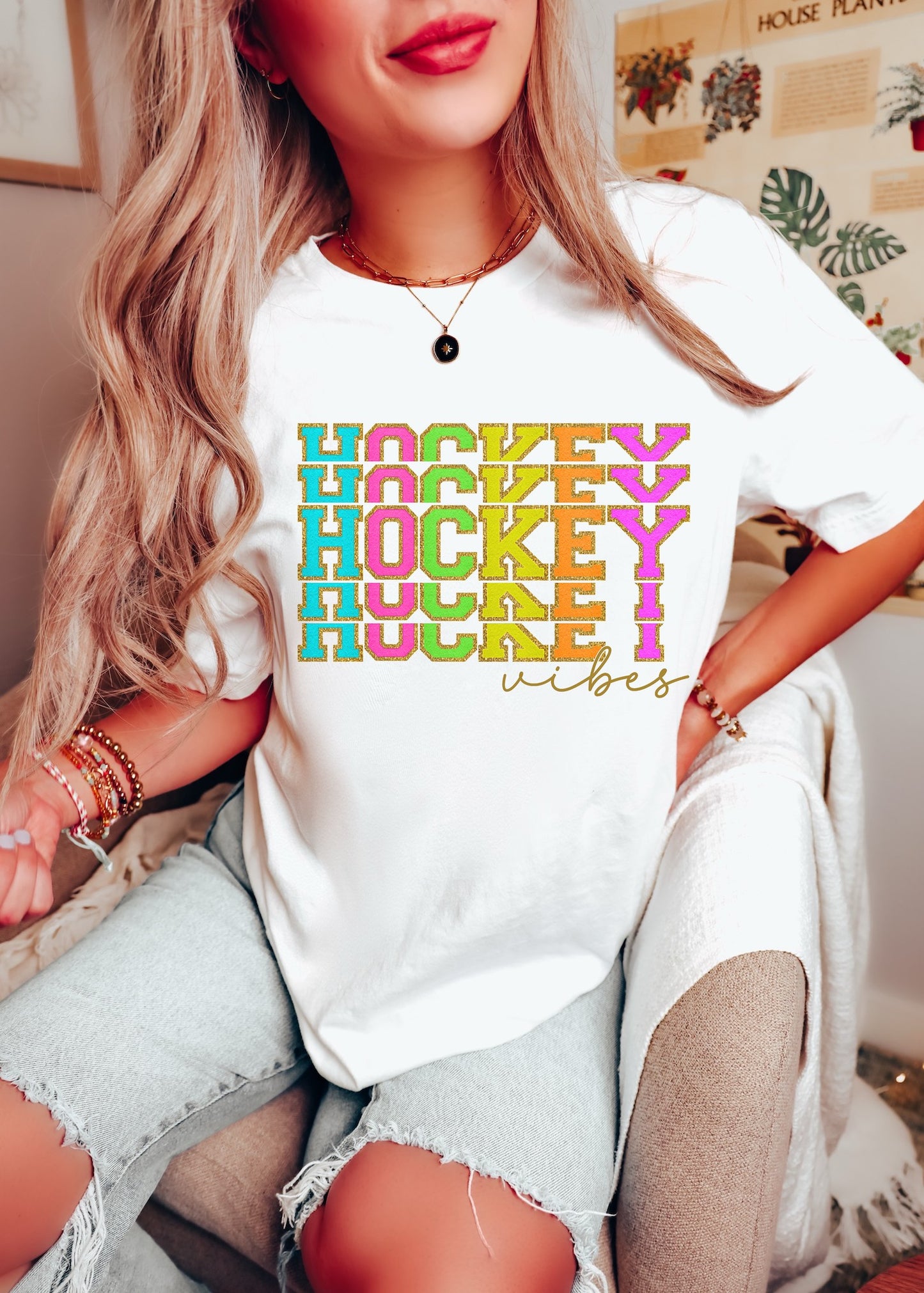 Hockey Vibes - Retro / Sports / Youth - Direct To Film Transfer / DTF - Heat Press Clothing Transfer