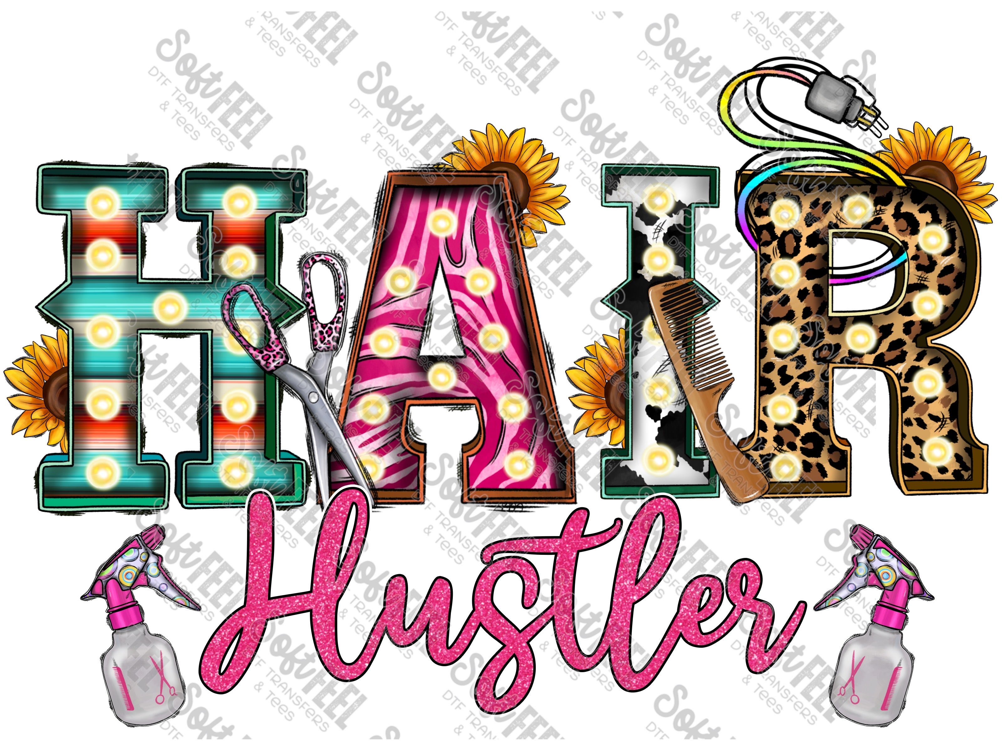 Hair Hustler - Women&#39;s / Occupations - Direct To Film Transfer / DTF - Heat Press Clothing Transfer