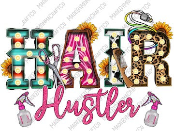 Hair Hustler - Cheat Clear Waterslide™ or White Cast Sticker