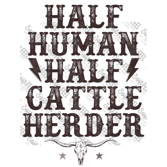 Half Human Half Cattle Herder 2 - Country Western - Direct To Film Transfer / DTF - Heat Press Clothing Transfer