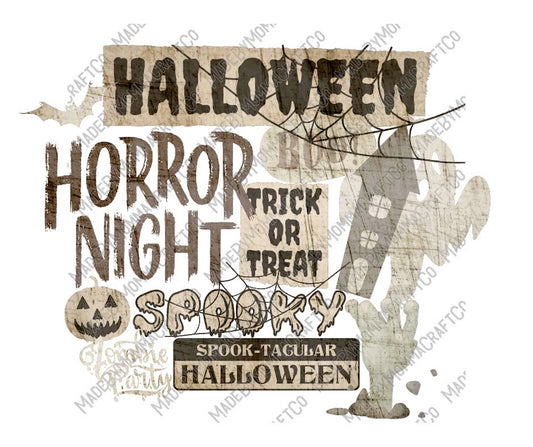 Halloween Horror Night Trick Or Treat - Halloween Horror - Cheat Clear Waterslide™ or White Cast Sticker