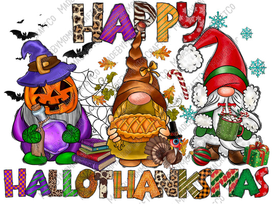 Happy HalloThanksMas - Halloween Christmas Thanksgiving - Cheat Clear Waterslide™ or White Cast Sticker