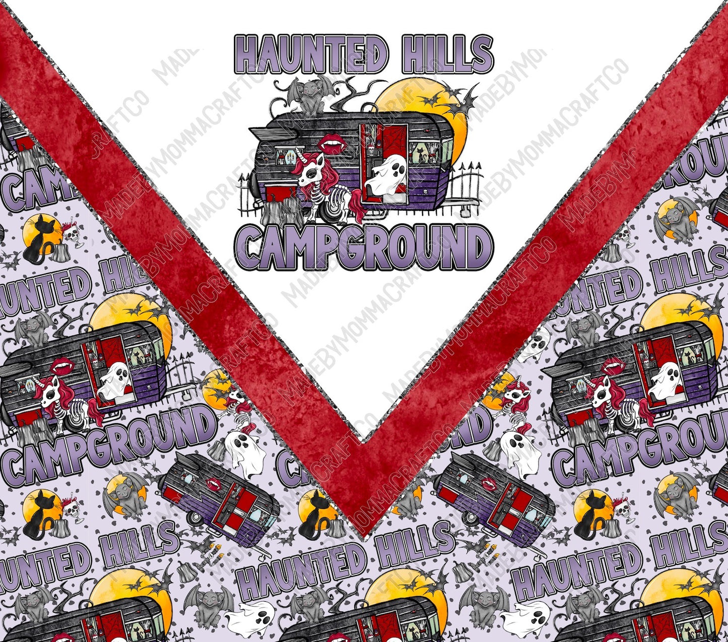 Haunted Hills Campground - Halloween - Sublimation or Waterslide Wrap - 20oz and 30oz