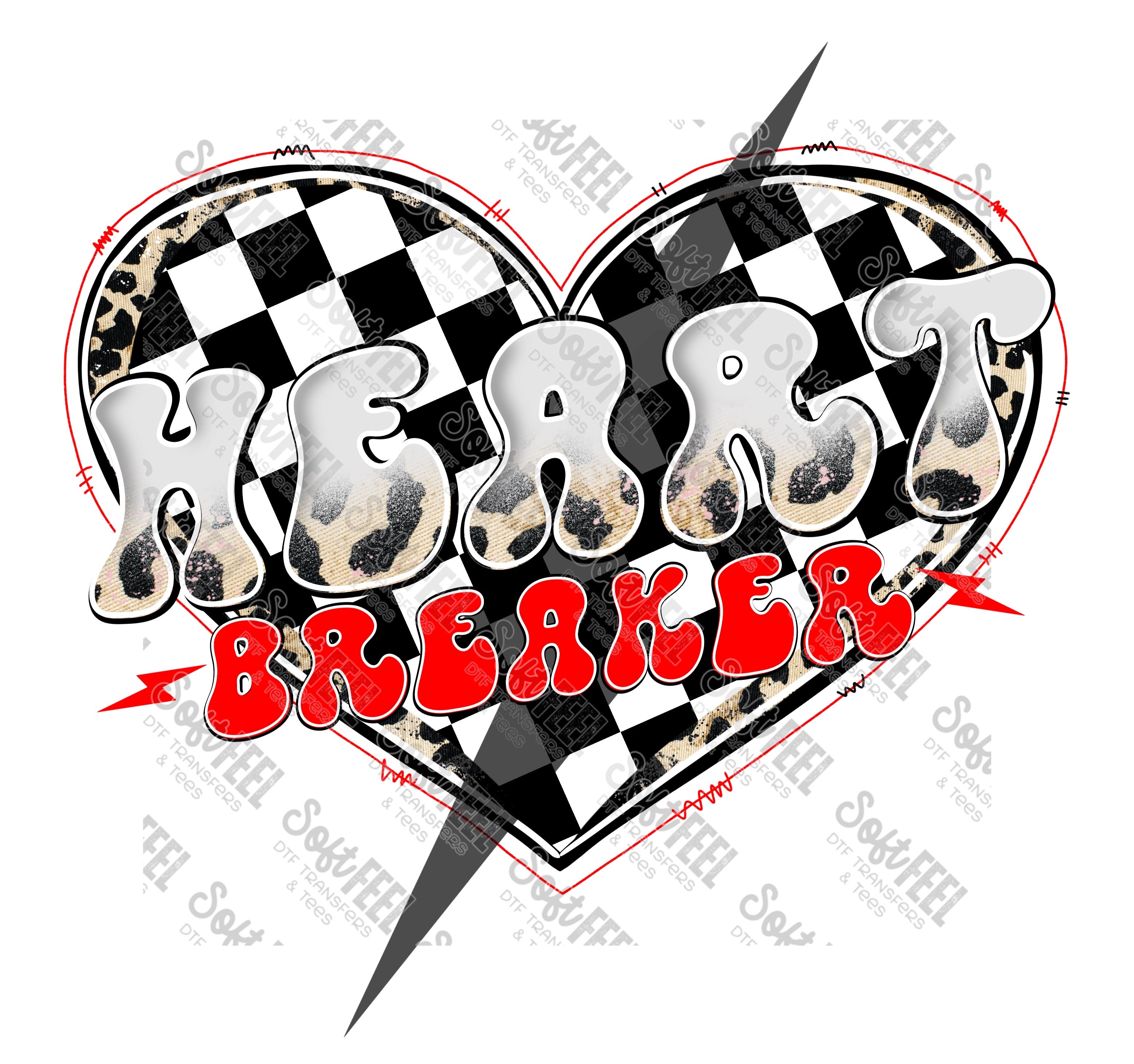 Heart Breaker 1 - Women&#39;s / Retro  - Direct To Film Transfer / DTF - Heat Press Clothing Transfer