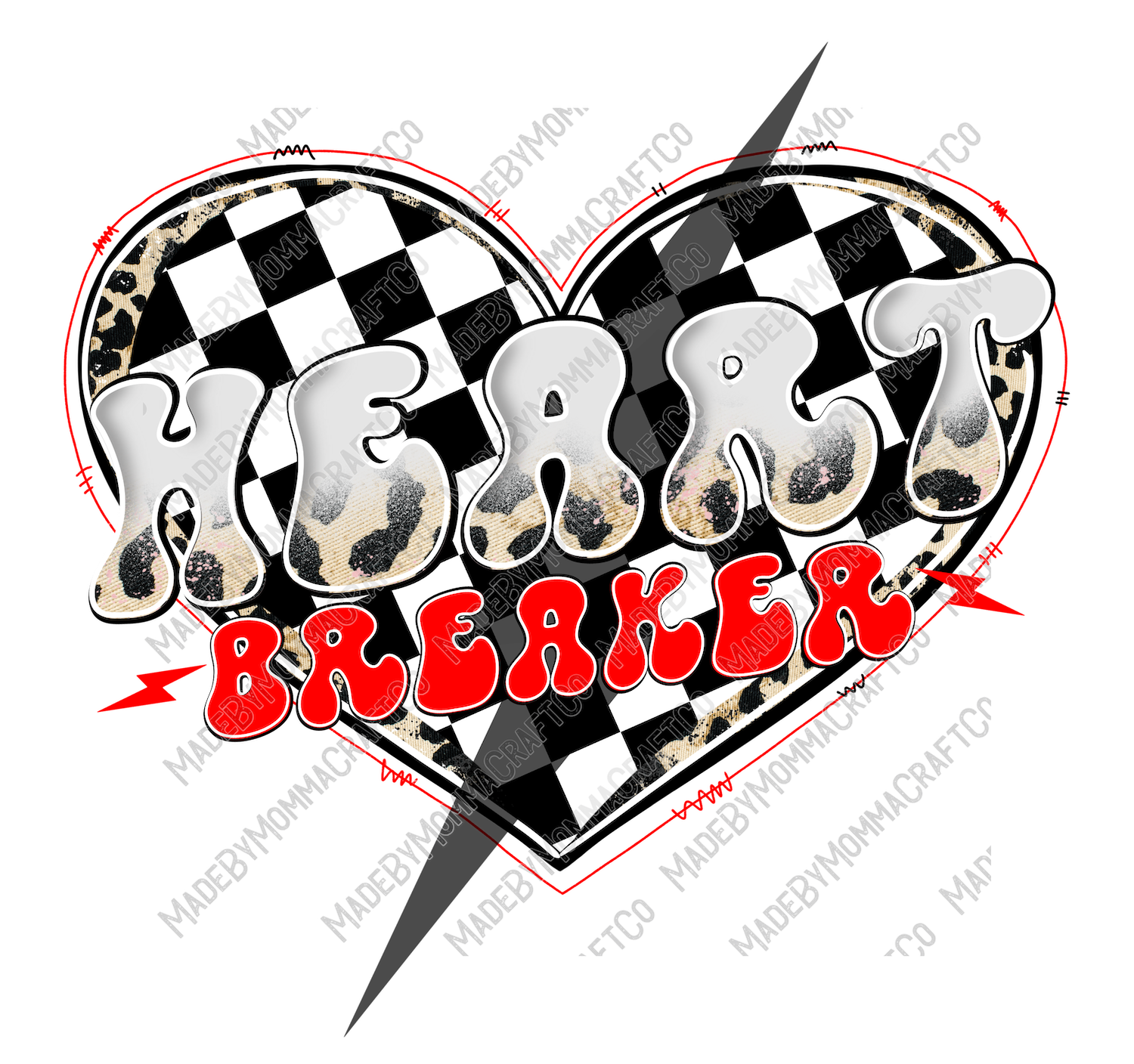 HeartBreaker 1 - Retro - Cheat Clear Waterslide™ or White Cast Sticker