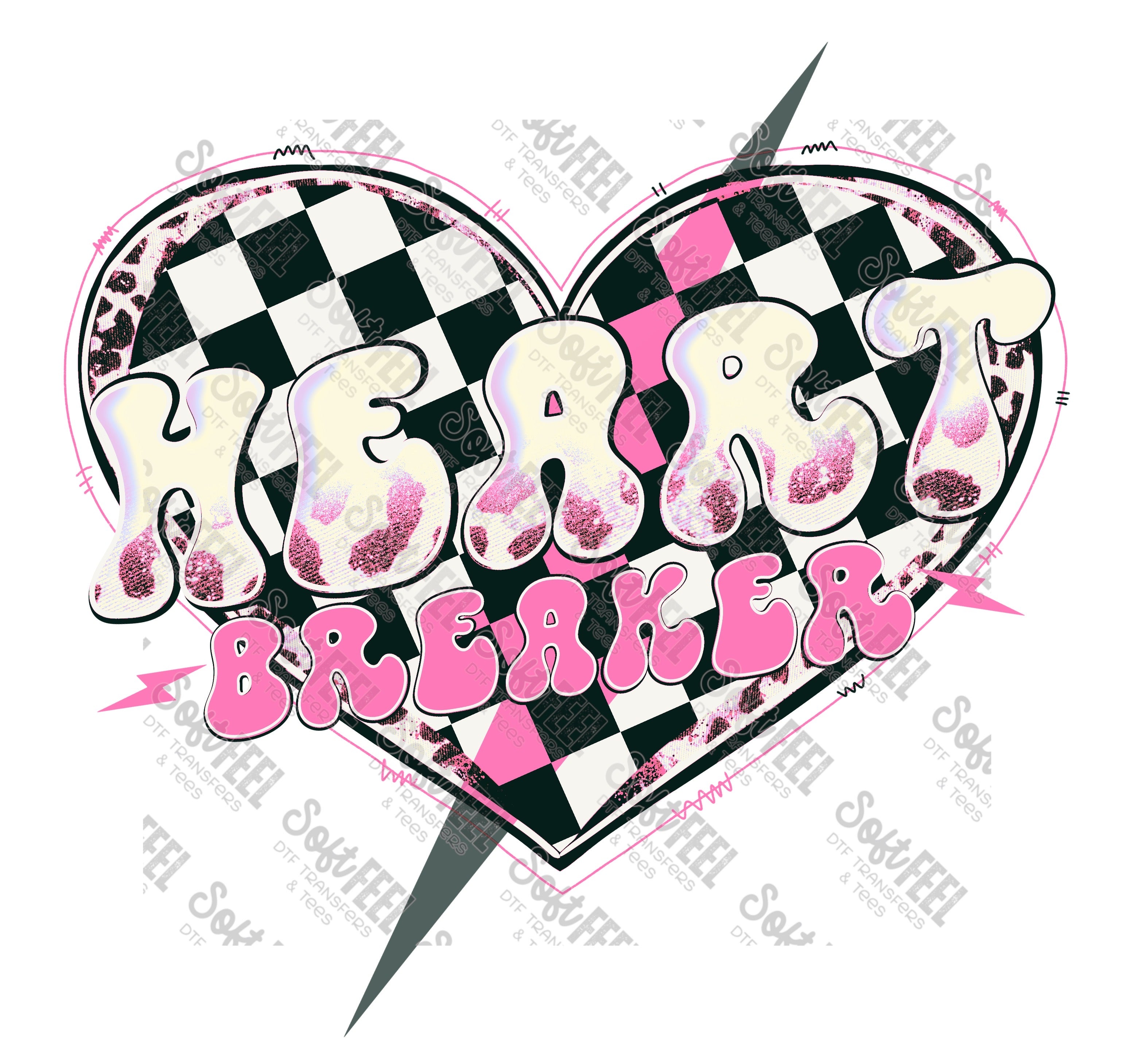 Heart Breaker 3 - Women&#39;s / Retro  - Direct To Film Transfer / DTF - Heat Press Clothing Transfer