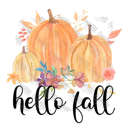 Hello Fall - Fall / Youth - Direct To Film Transfer / DTF - Heat Press Clothing Transfer